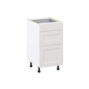 18 in. W x 24 in. D x 34.5 in. H Littleton Painted in Gray Shaker Assembled Base Kitchen Cabinet with 3-Drawer