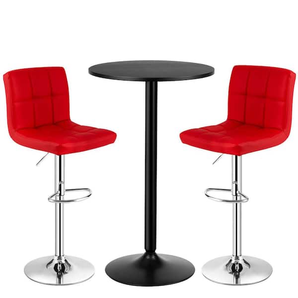 Adjustable Bar Stools Red Pub Table Set, Craftsman Bar Stool And Table Setup Instructions