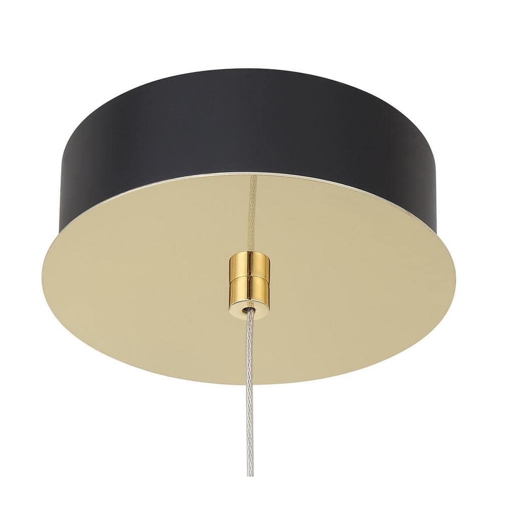 Elegant Sneer Mini Pendant in Coal & Sun Gold with Tinted Pressed Glass