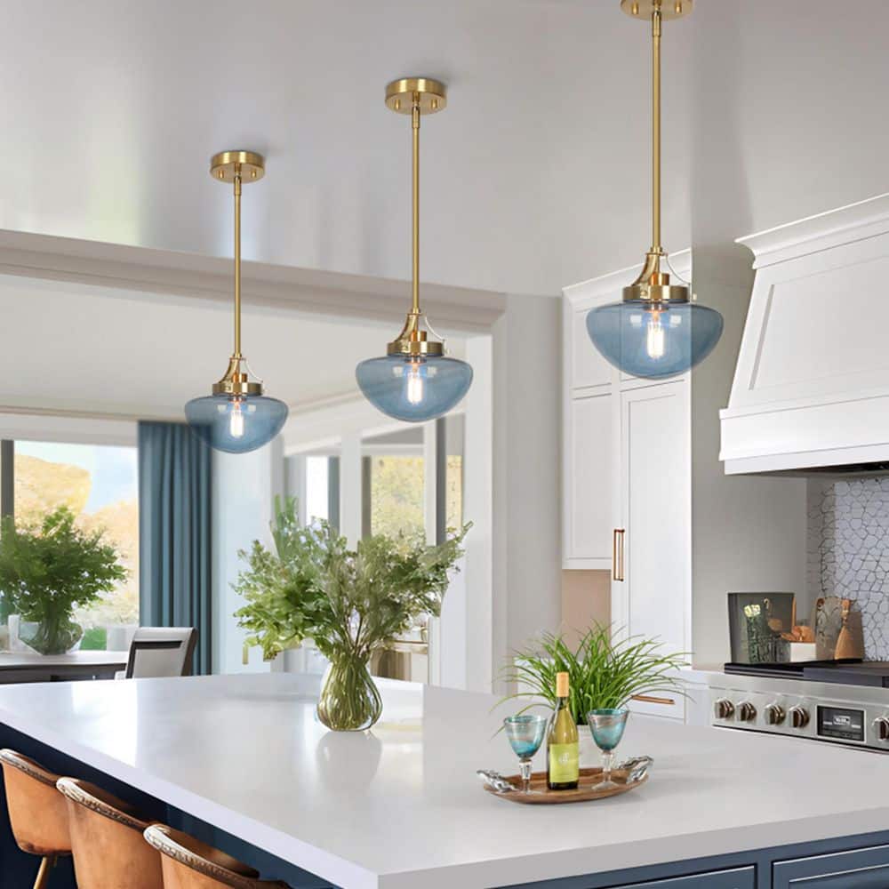 Zevni Contemporary 1-Light Plated Brass Mini Pendant Light