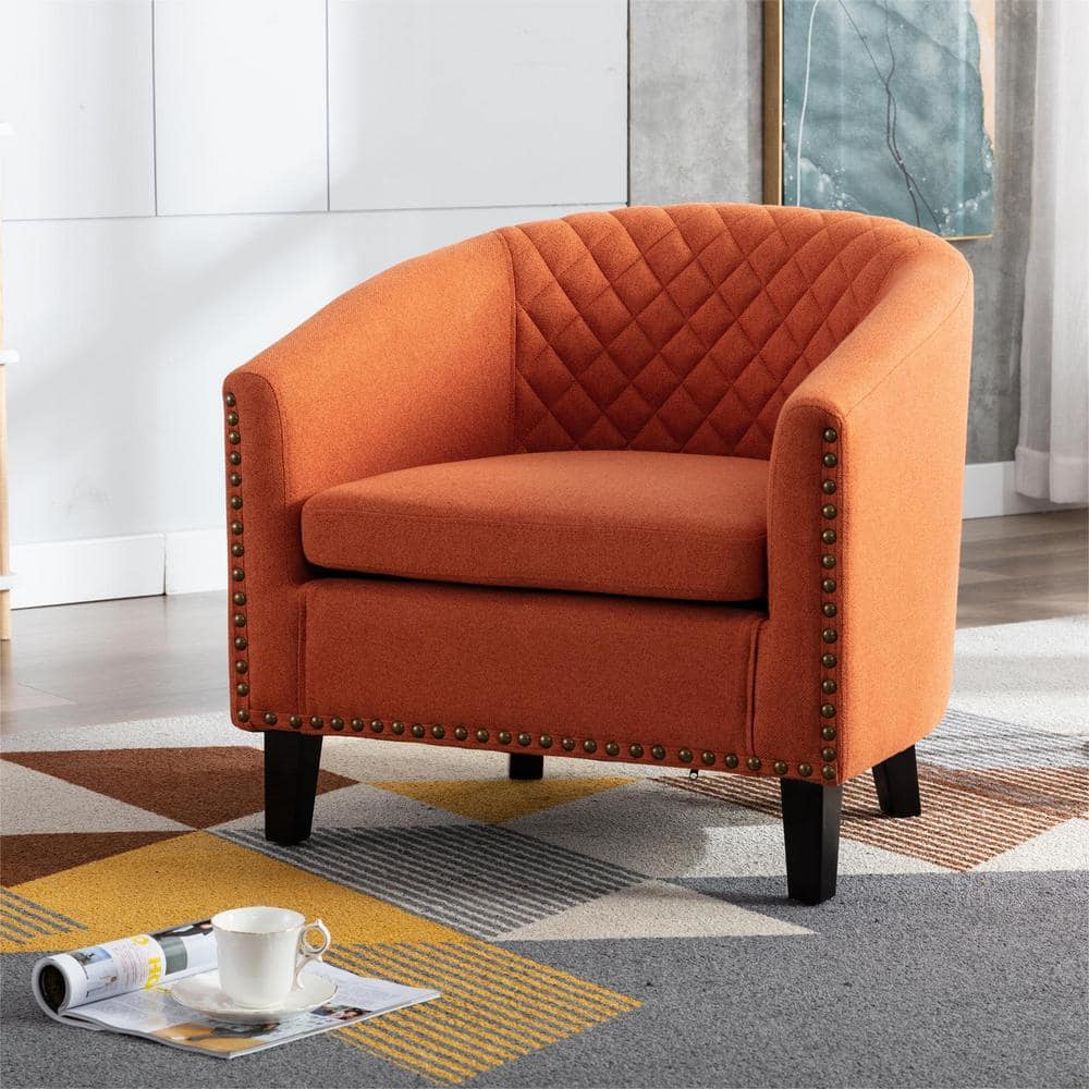 Orange discount barrel chair