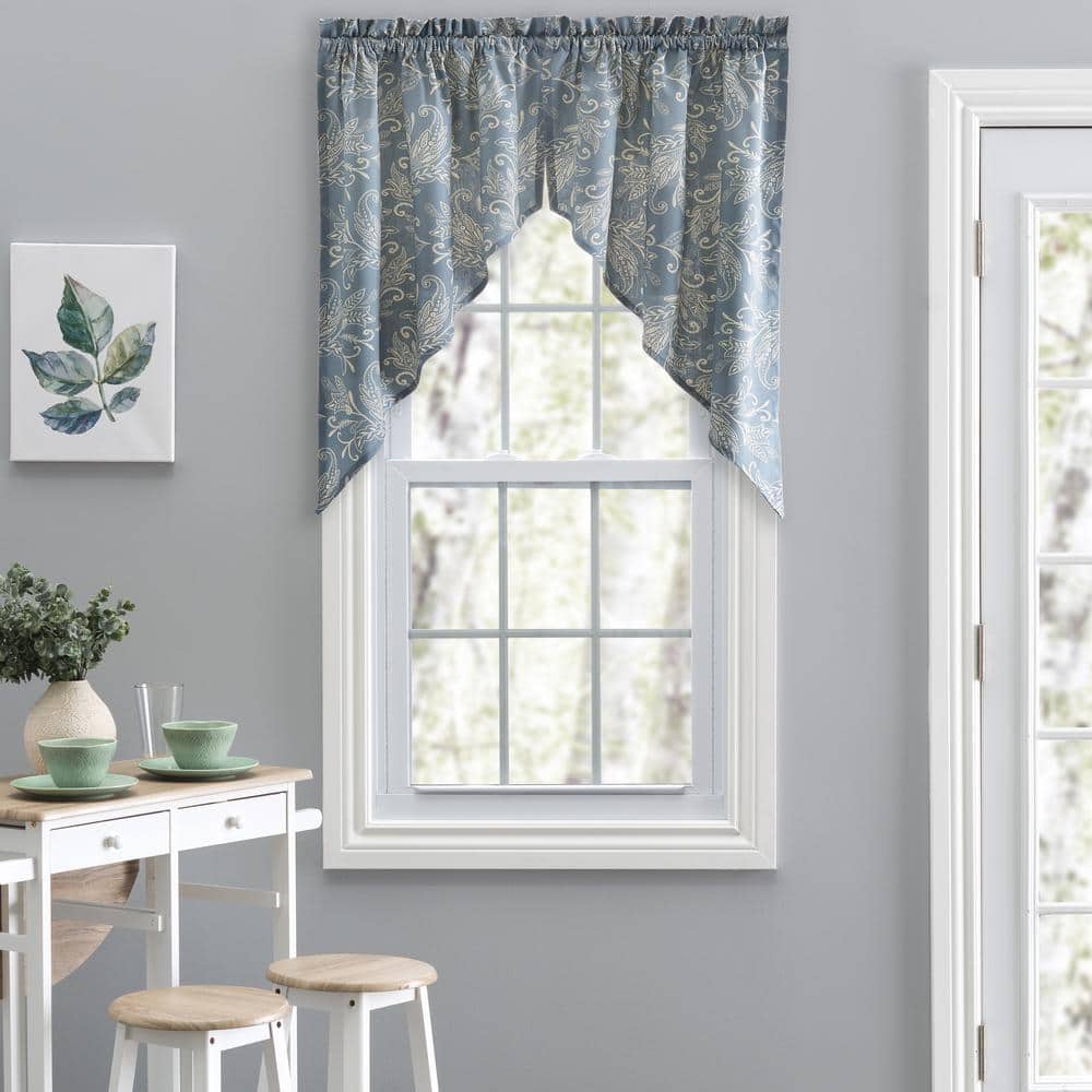 Lexington Leaf Beige Polyester Tailored Swag Valance