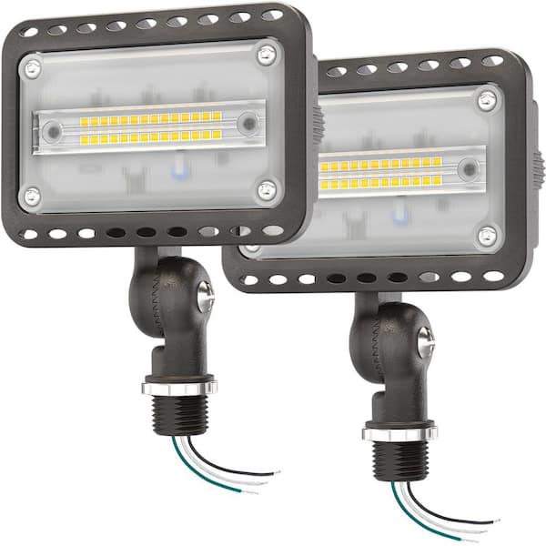 20W Outdoor LED Flood Light 5000K Aluminum Fixture, IP65 Waterproof with 180° Knuckle for Patio Porch Garage (2-Pack)