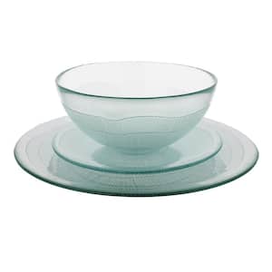 Recycled Glass Clear, 12 piece Birch Dinnerware Set (Service for 4)