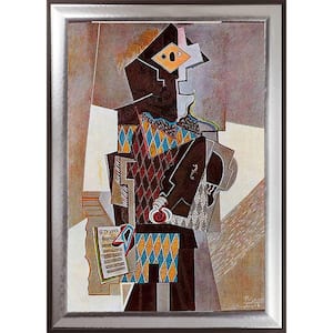 Harlequin with Violin by Pablo Picasso Magnesium Framed Abstract Oil Painting Art Print 29.25 in. x 41.25 in.