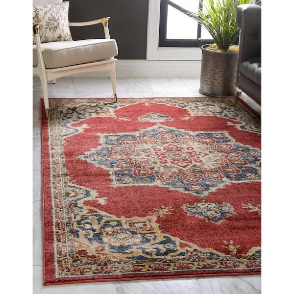 Utopia＆Utility Unique Loom Utopia Helios Burgundy 8' 0 x 10' 0 Area Rug 3135340