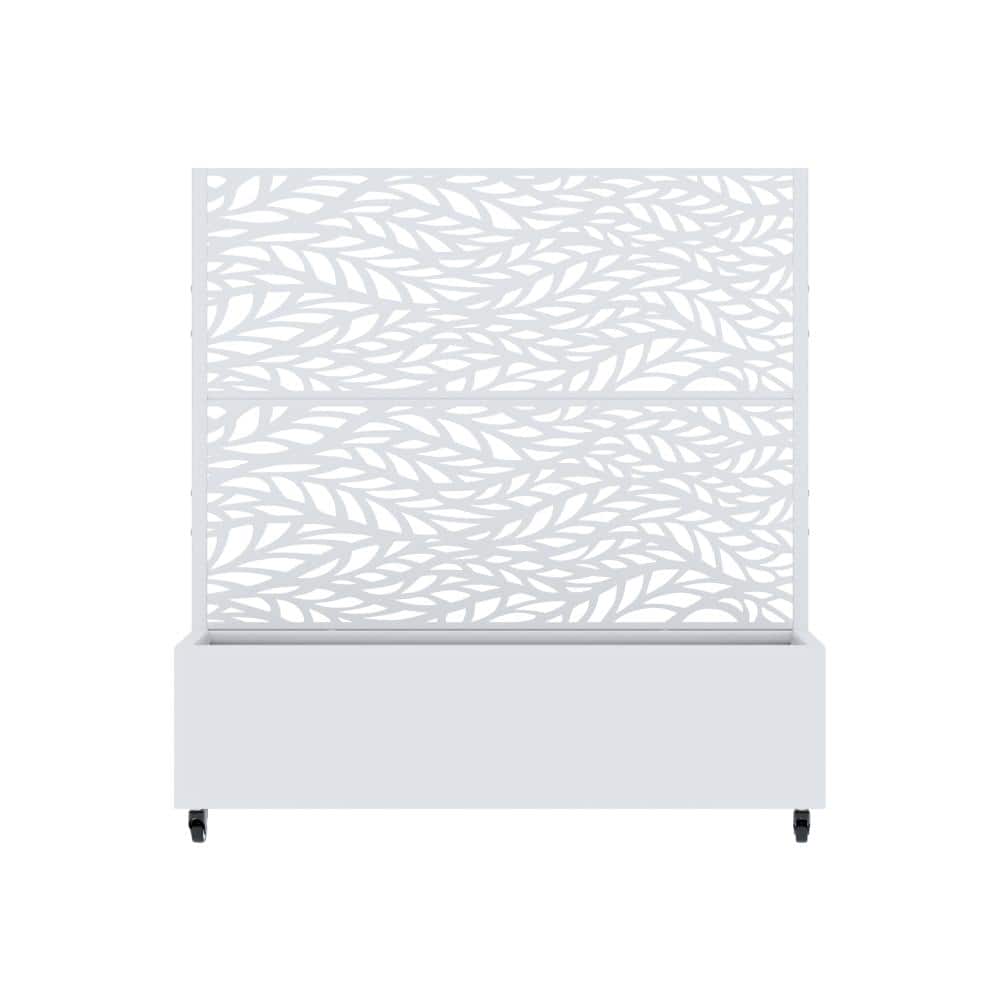 "47"" H x 47"" W White Metal Raised Planter Box with Trellis, Privacy Screen & Vertical Garden for Patio Decor" price history on PriceWatchPro