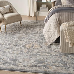 Lynx Navy Multicolor 10 ft. x 14 ft. All-Over Design Transitional Area Rug