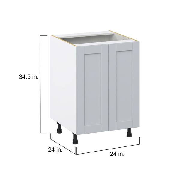 J COLLECTION Cumberland Light Gray Shaker Assembled Sink Base Kitchen Cabinet with Full Height Door (30 in. W x 34.5 in. H x 24 in.D)