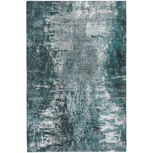 Dream Shag Premium Machine Washable Abstract ADS718 Teal 5 ft. x 7 ft. 6 in. Area Rug