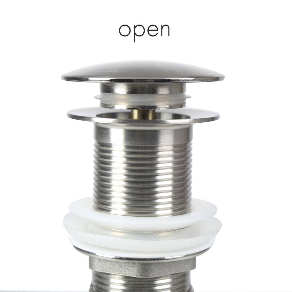 Brushed Nickel Pop-Up Drain Assembly for Vessel Sinks