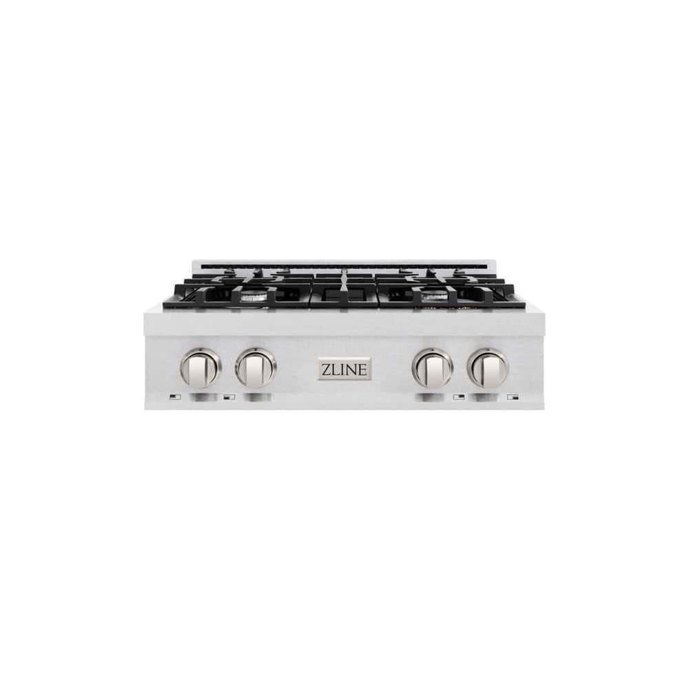 30 in. Legacy Gas Rangetop with 4 Burners and Porcelain Cooktop in Satin Stainless Steel