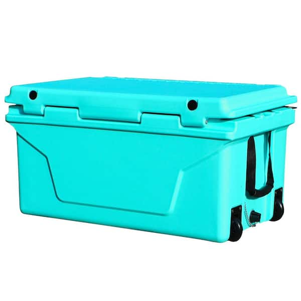 PU Plastic Insulated 45QT Outdoor Freezer Camping Rotomolded Plastic  Cooling Box With Wheels