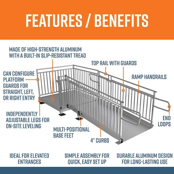 PATHWAY HD 8 ft. Aluminum Code Compliant Modular Wheelchair Ramp System