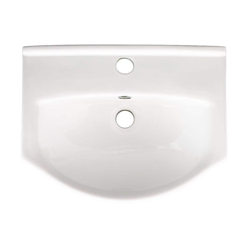 Arc 17.75" White Ceramic Wall-Mount Vessel Sink with Reno-Gloss Finish