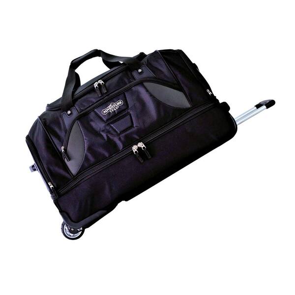 TPRC 30 in. 2-Section Black Drop-Bottom Rolling Duffel