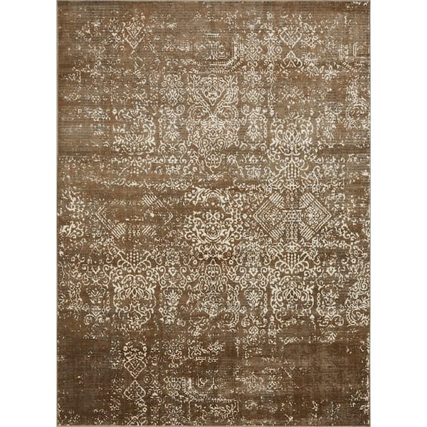 Aysal Armilli Beige 9 ft. 10 in. x 12 ft. 10 in. Geometric Polypropylene Indoor Area Rug