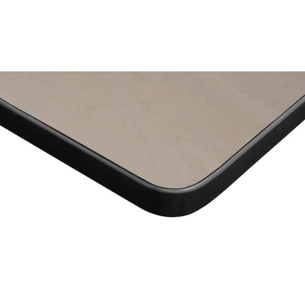 Regency Kobe 36 In. Round Breakroom Table, X-Base & 4 Grey Zeng Stack Chairs At