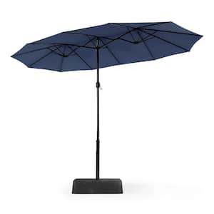 13 ft. Market Patio Umbrella No Weights 2-Side in Blue