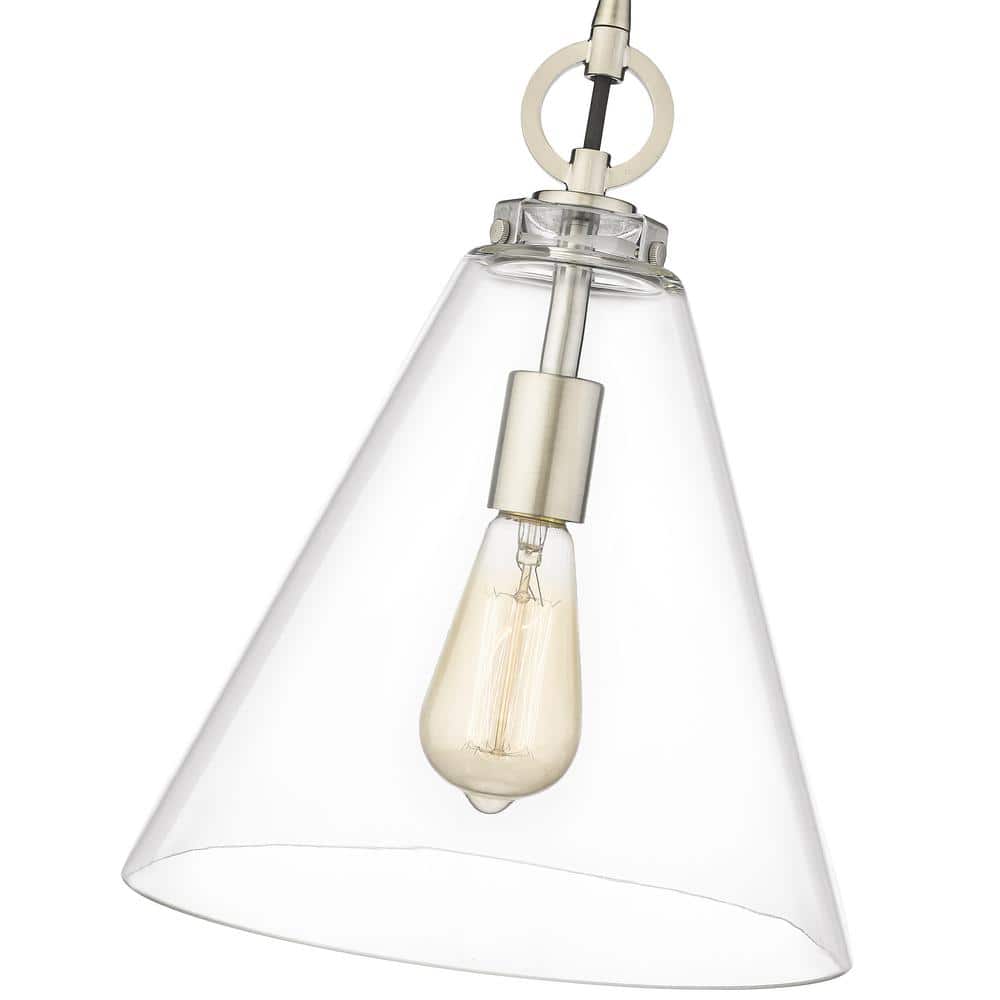 Harper Matte Black Glass Pendant Light with Conical Shade