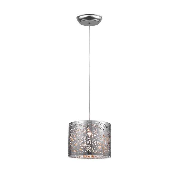 Warehouse of Tiffany Evelyn 10 in. Chrome Indoor Crystal Pendant Lamp