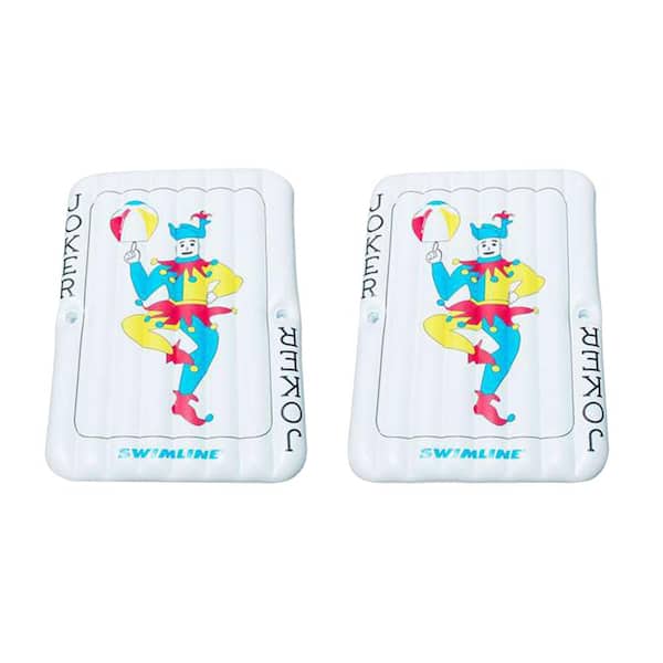 Swimline Joker Playing Card Mattress Inflatable 2-Rider Pool Float (2-Pack)