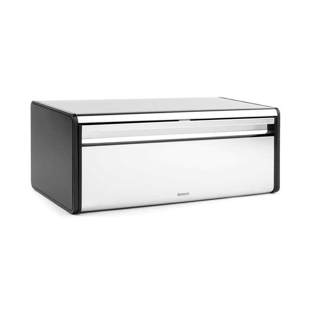 Brilliant Steel Bread Box with Black Accents
