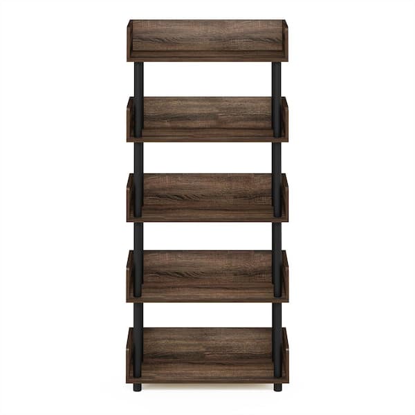REGAL built to order systemブラウン　25cm Furinno Turn-N-Tube 52.6 in. Tall Walnut Wood 3-Tier Bookcase