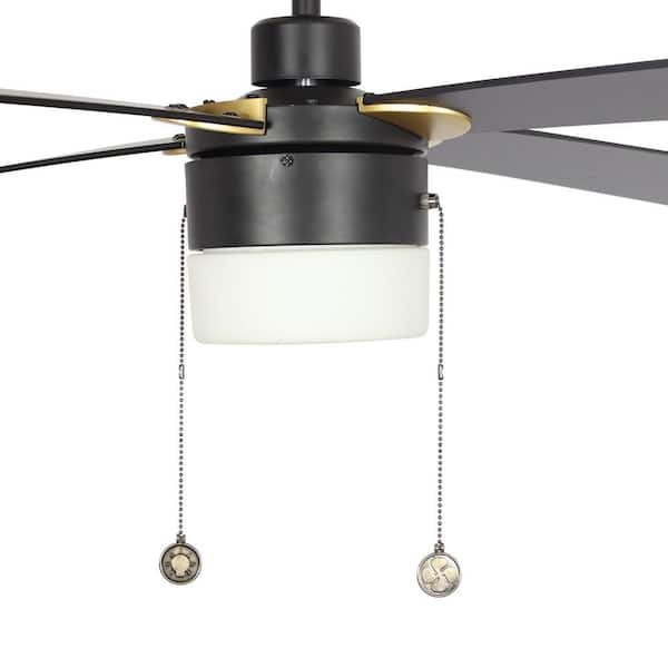 Carro Alrich 52 In Led Indoor Black, Pull Chain For Ceiling Fan Light