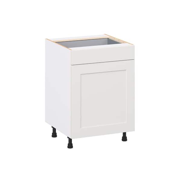 J COLLECTION Roseland 24 in. W x 24 in. D x 34.5 in. H Assembled Shaker Base Kitchen Cabinet in Warm White with Drawers