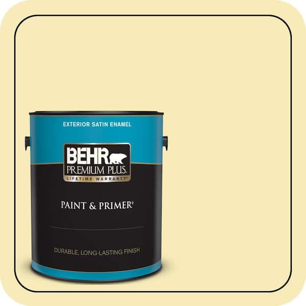 BEHR PREMIUM PLUS 1 gal. #P320-2 Lantern Light Satin Enamel Exterior Paint & Primer