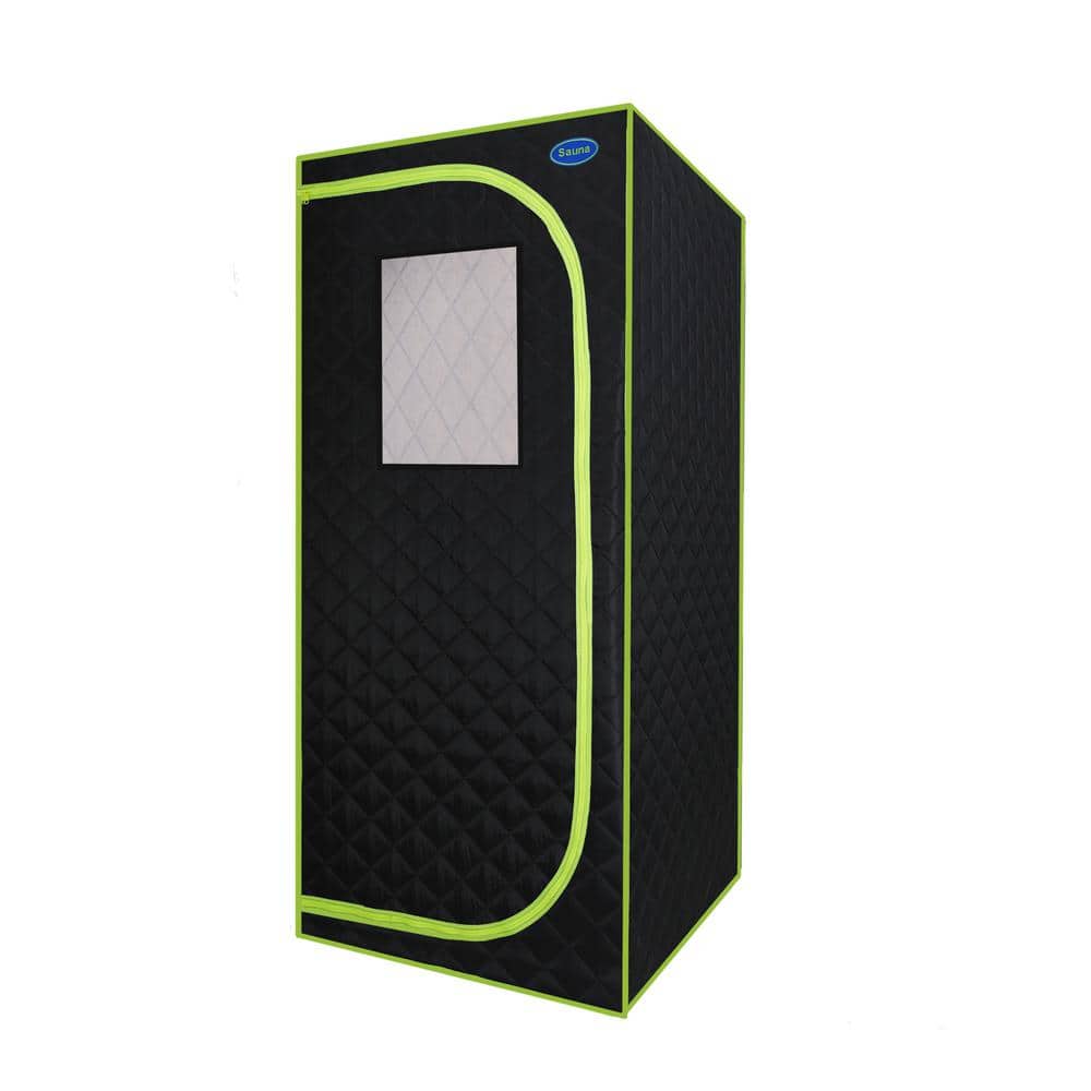 Black and Green 1-Person Sauna with High-quality Thermal Insulation and Wat