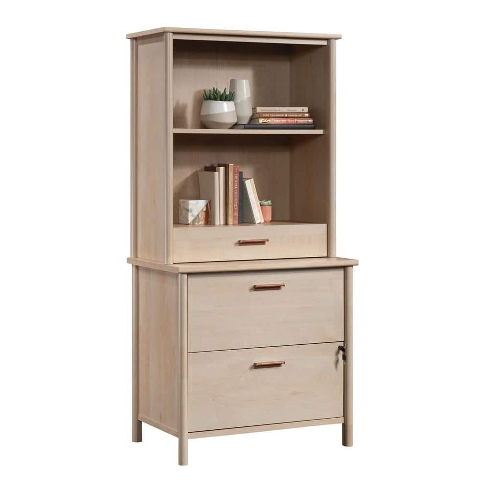 Natural Maple 2-Drawer Lockable Lateral File Cabinet