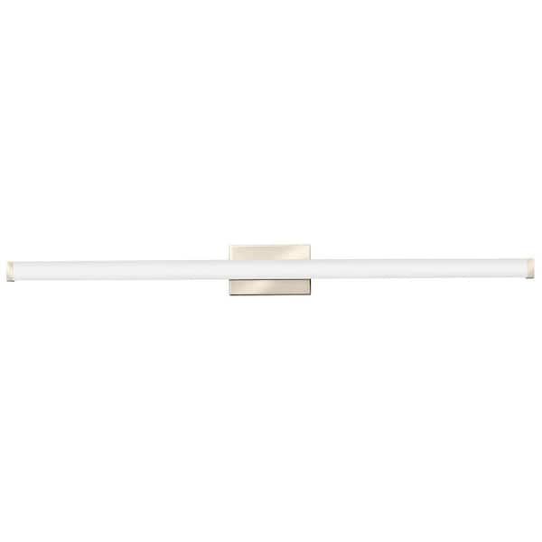 Lithonia Lighting Contractor Select 45 in. 1-Light Brushed Nickel Integrated LED Vanity Light Bar, Selectable Color Temp 3000/3500/4000K