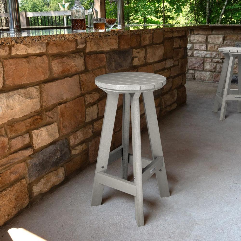 Birch Harbor Grey Round Recycled Plastic Bar Height Outdoor Bar Stool price history on PriceWatchPro