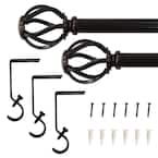48 in. - 84 in. Telescoping 5/8 in. Single Curtain Rod Kit in Oil-Rubbed Bronze with Cage Finials