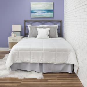 Fresh and Clean Anti-Odor and Anti-Stain Ultra-Fresh Treated Fabric White Polyester Twin Comforter
