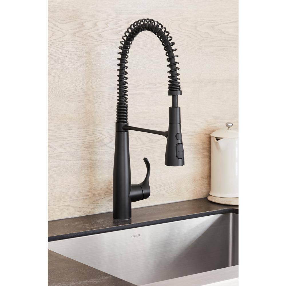 Matte Black Semi-Professional Kitchen Faucet with Pull-Out Spray