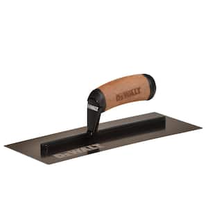 4.75 in. x 12 in. Gold Stainless Steel Flat Trowel with Leather Handle
