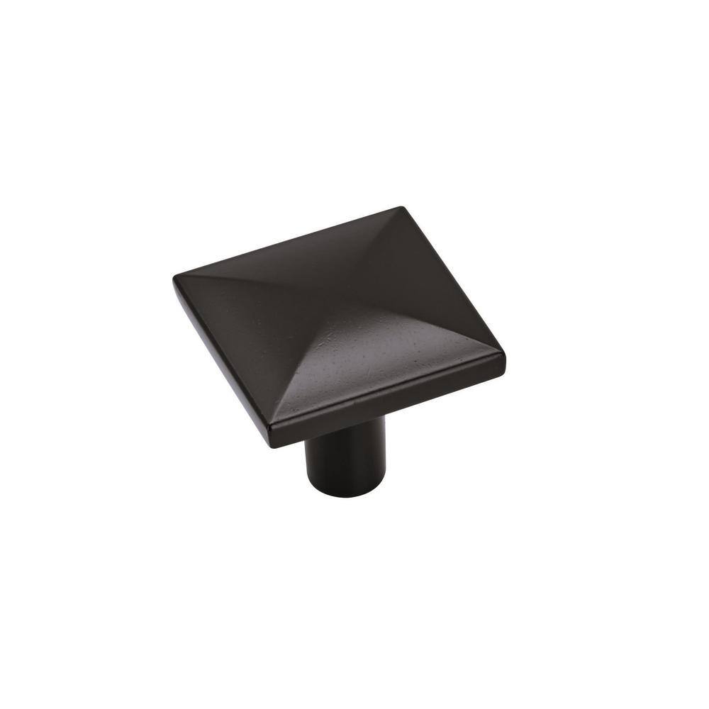 10-Pack Extensity 1 1/8 in.  29mm  Classic Matte Black Square Cabinet Knobs