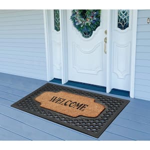 A1HC Black 23 in. x 38 in. Natural Rubber and Coir Thick Durable Outdoor/Indoor Doormat