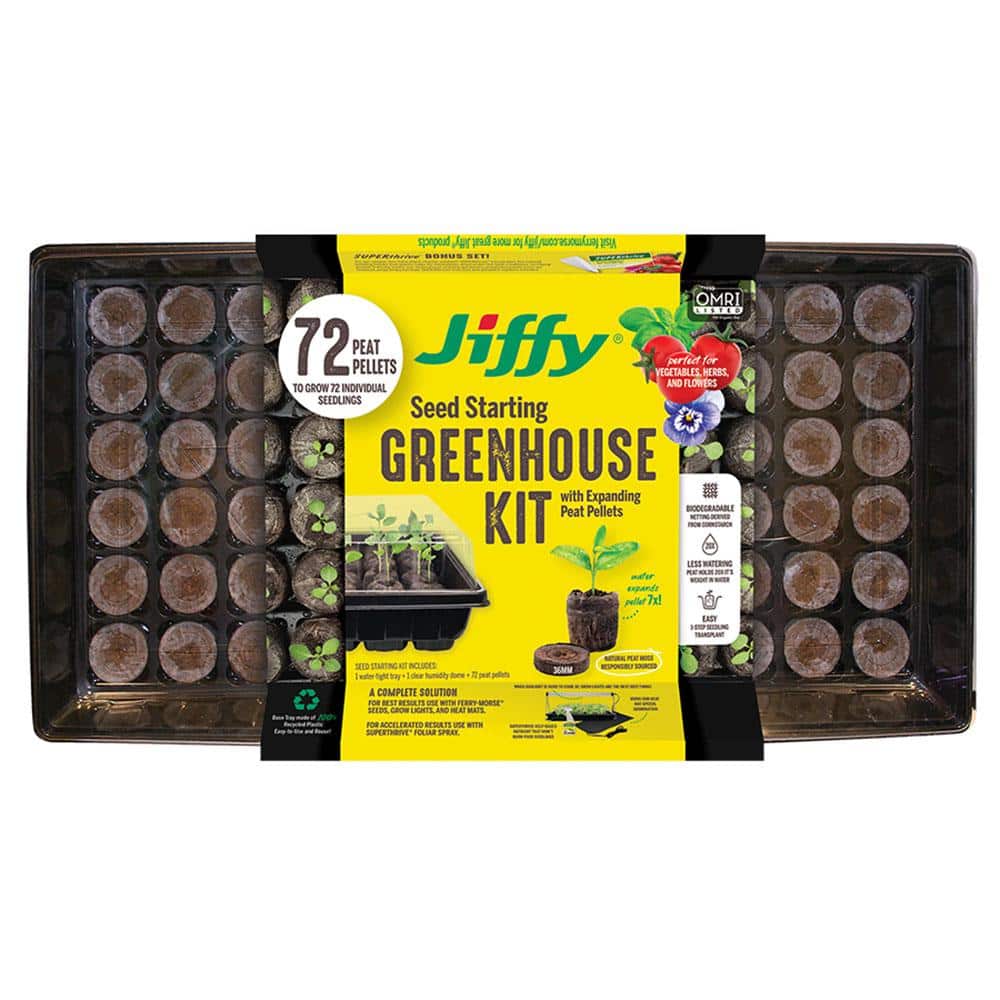 36mm Peat Pellets Greenhouse 12 Jiffy Dome Plant Garden Seed Starter Kit Tray 