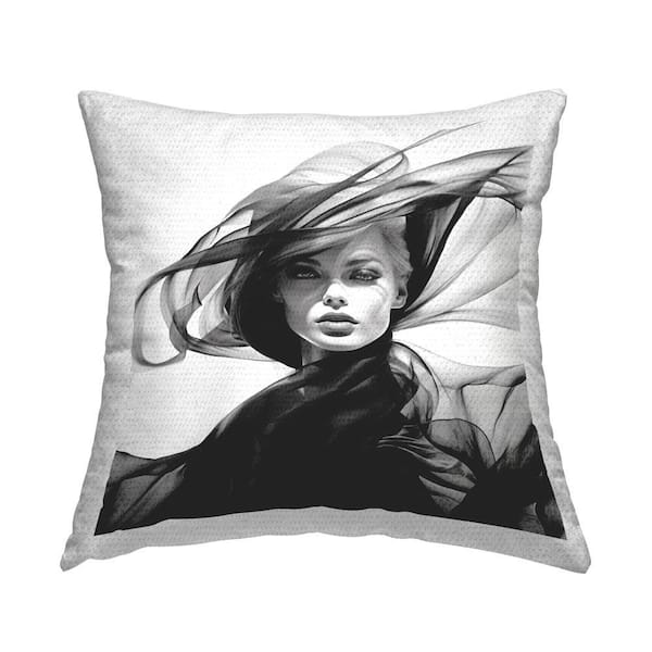 Stupell Industries Woman with Chic Hat Outdoor Printed Throw Pillow by RB