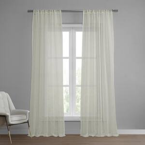 Montpellier Striped Rod Pocket Sheer Curtain - 50 in. W x 108 in. L (1 Panel)