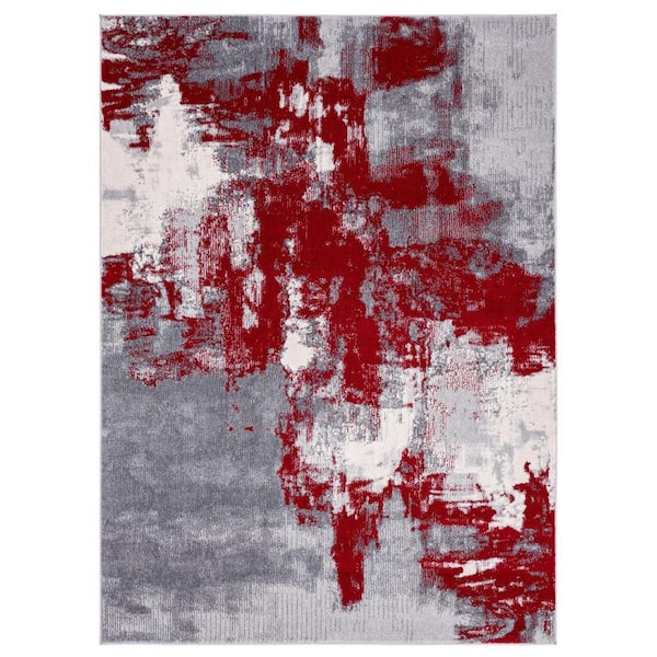 LuxeWeavers Red 9 ft. x 12 ft. Luxe Weavers Nuvola Abstract Area Rug