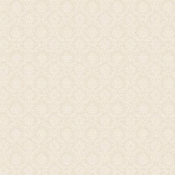 Mini Damask Wallpaper in Ivory and Pearl