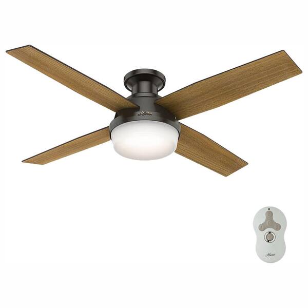 Hunter Fan 52 inch Contemporary Nobel Bronze Ceiling Fan with Remote Control 