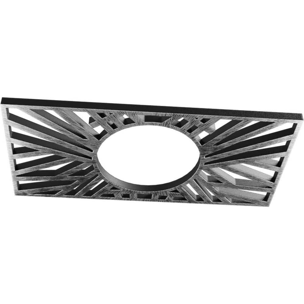 Antiqued Silver 16" x 8" PVC Pierced Ceiling Medallion