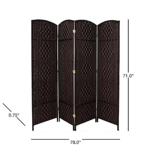 6 ft. Black 4-Panel Room Divider