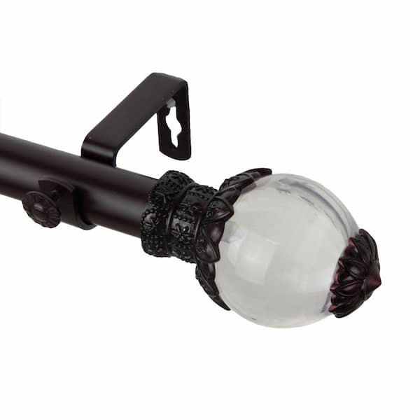 Rod Desyne Beam 160 in. - 240 in. Adjustable 1 in. Dia Single Curtain Rod in Mahogany